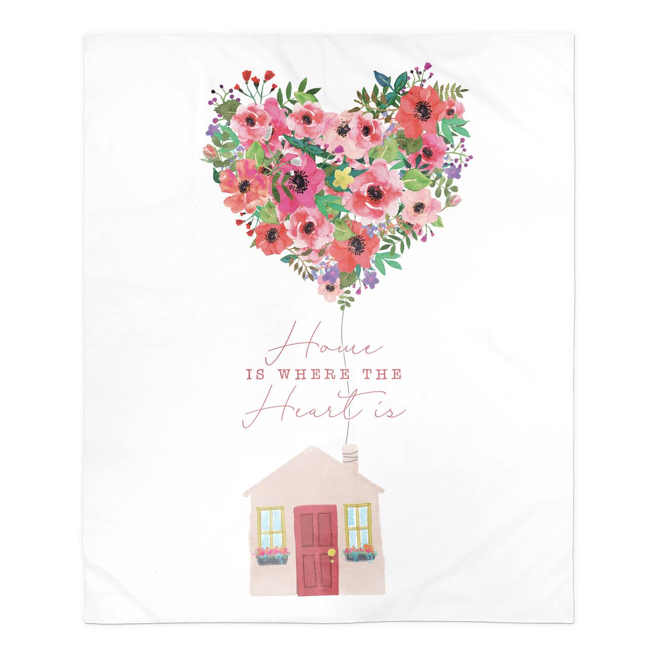 Home Is Where The Heart Is Sherpa Fleece Throw Blanket